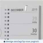 stevige omslagclip voor de paingas van de weekkalender