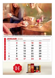 Maandkalender bestellen en bedrukken met logo en gegevens