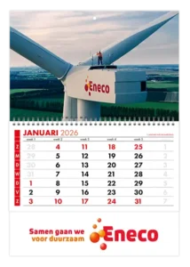 maandkalender standaard bestellen en bedrukken met logo en bedrijfsgegevens