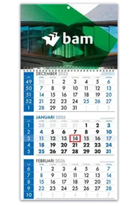 3 maanden kalender voor bedrijven met eigen ontwerp bedrukken