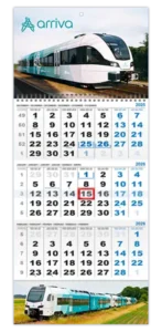 kalender 3maanden standaard aaneen met eigen logo en fotos