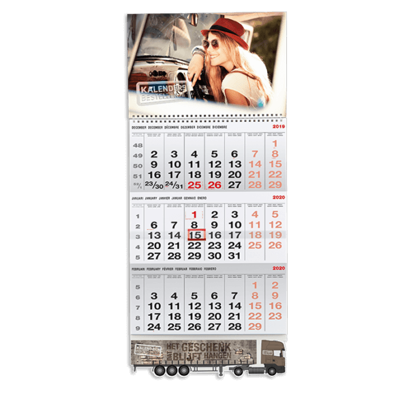 3-maanden kalender transport rood