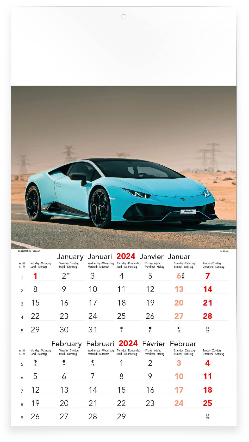 Fotokalender Budget 6-Bladig Sport Cars