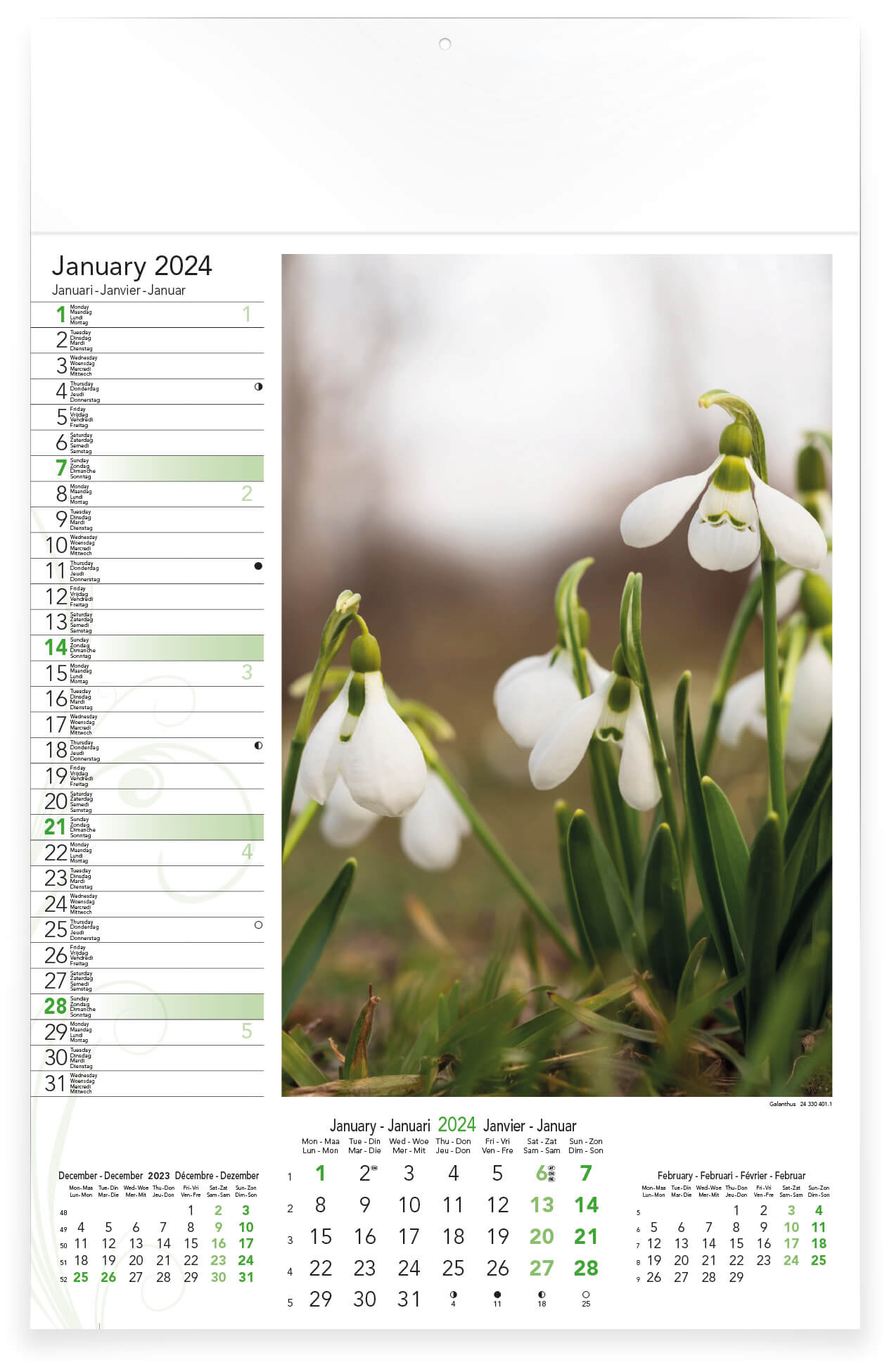 Fotokalender Budget 6-Bladig Bloemen