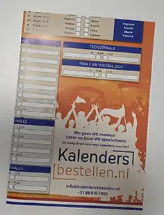 WK posters kalendersbestellen gevouwen