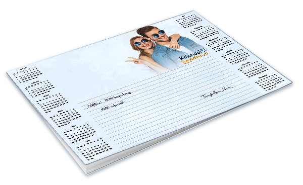 a2 bureauonderlegger met logo en kalender bedrukken