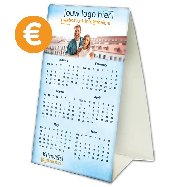 tentkaart budget kalender 3 hoekig bedrukken met huisstijl