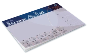 bureau onderlegger met bedrijfs huisstijl en logo bedrukken