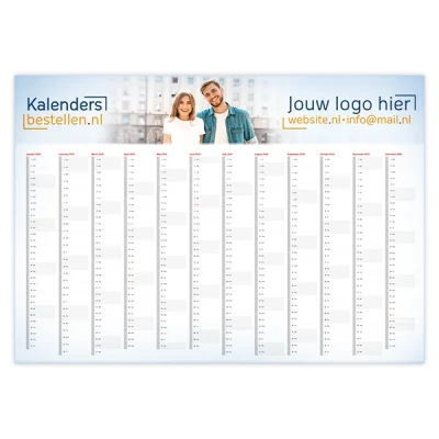 jaarkalender planner A1 poster liggend bedrukt met eigen ontwerp