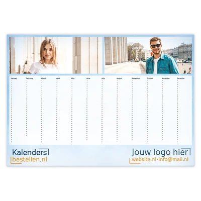jaarkalender planner A2 poster liggend bedrukt met eigen ontwerp