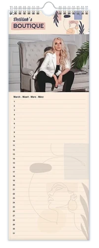 bedrukte verjaardagskalender met logo en fotos