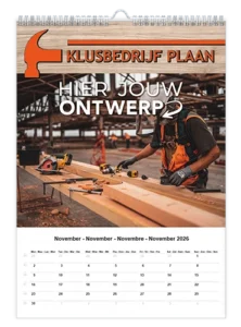 fotokalender bouwbedrijf klussen met logo bedrukt