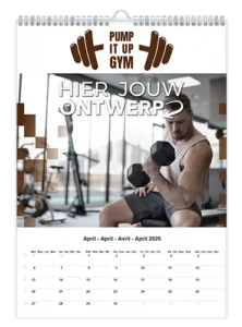 fotokalender sportschool met logo of slogan bedrukken