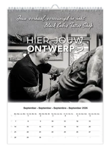 fotokalender thema shop met tekst bedrukt