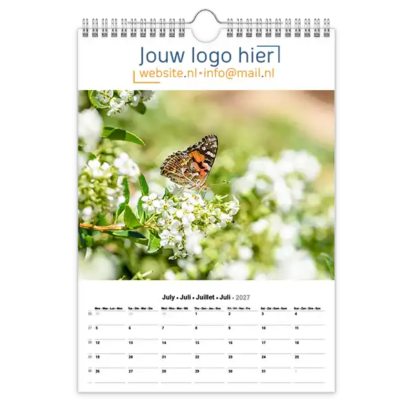 fotokalender A4 bedrukken met eigen logo bloemen