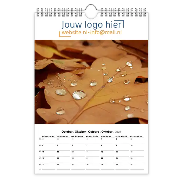 fotokalender A4 bedrukken met eigen logo botanisch herfst