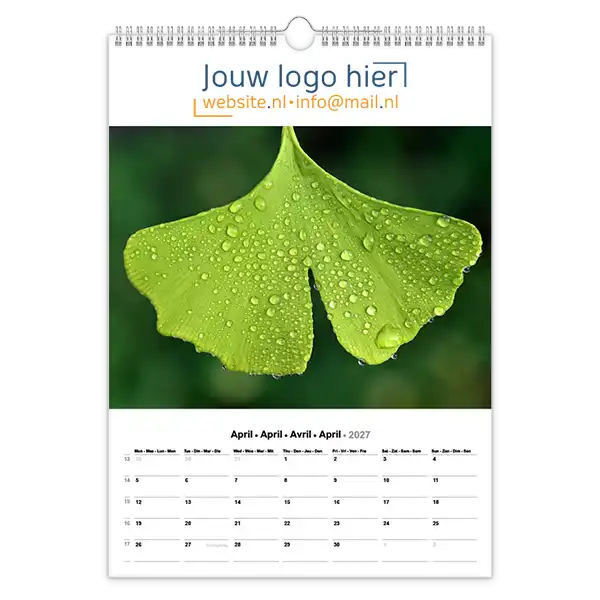 fotokalender botanisch A3 bedrukken met eigen logo