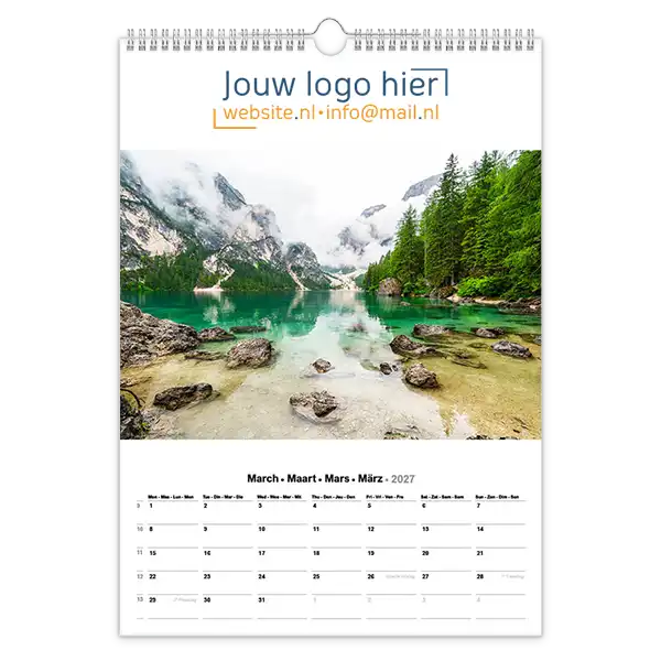 fotokalender mooie landschappen A3 bedrukken met eigen logo