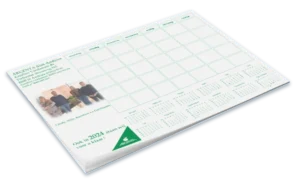 kalender onderlegger drukken met logo relatiegeschenk