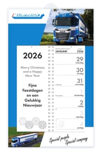 transport weekkalender met logo bedrukt