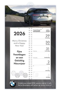 basic weekkalender bedrukt voor garage met logo